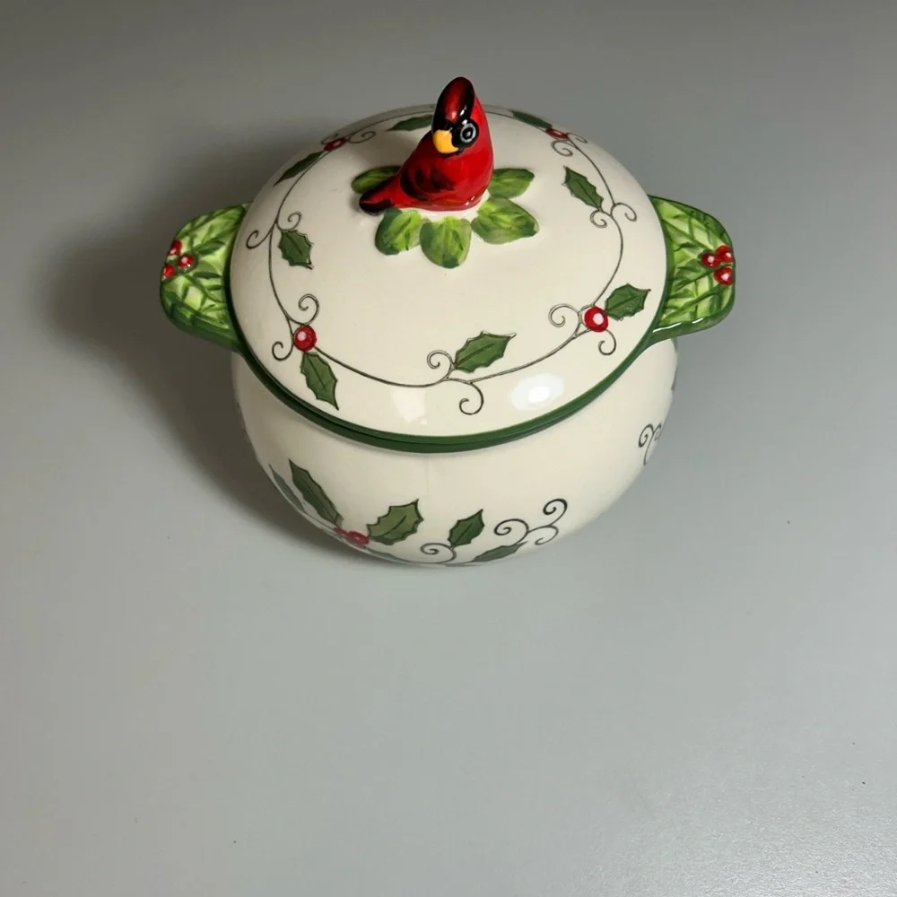 Temp-Tations Ceramic Soup/ Sandwich Serving Set with Cardinal Design